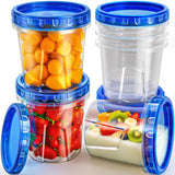 HOMETALL Freezer Storage Containers – Batch Cooking Bundle for Meal Planners, 24 oz Stackable Microwave-Safe Jars