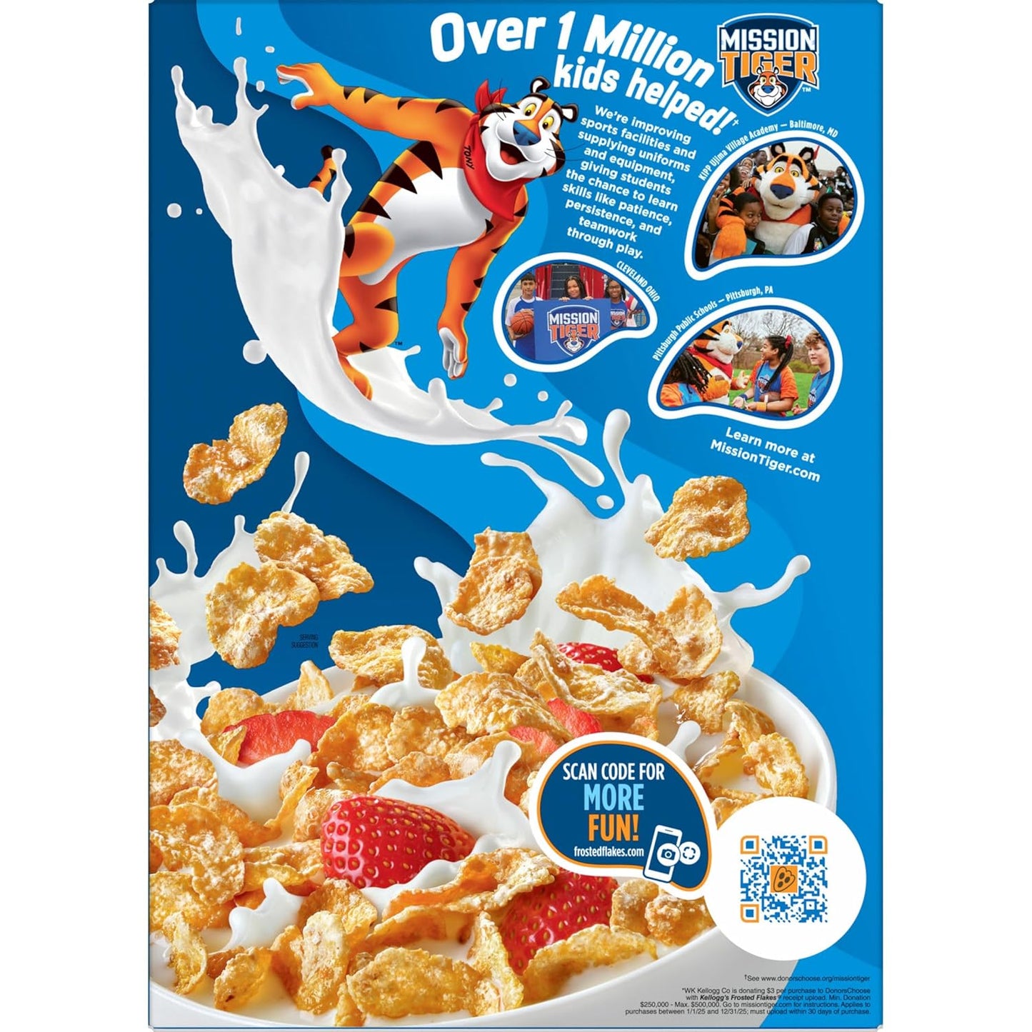 Kellogg's Frosted Flakes Cereal, 28.5 oz Giant Size, Fat-Free Breakfast Cereal for Health-Conscious Office and Dorm Snackers