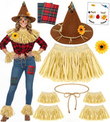 Gofriipai Scarecrow Headband and Decals Makeup Kit – Last-Minute Valentine's Day Gift for Halloween Lovers