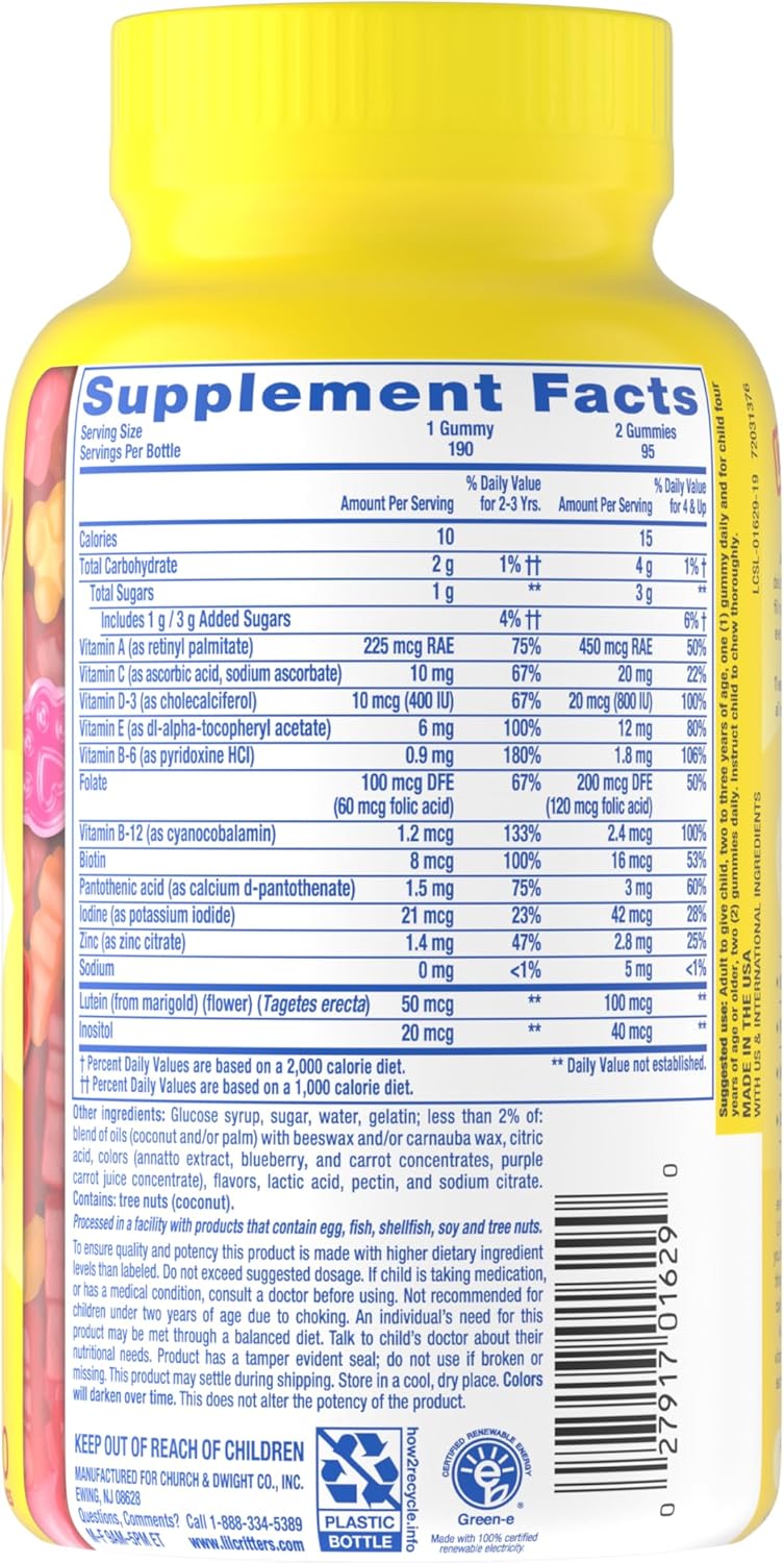 L'il Critters Gummy Vites – Family Wellness Multivitamin for Growing Children, 11 Essential Nutrients