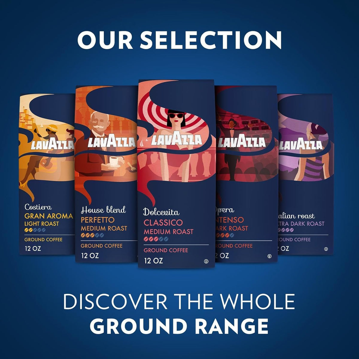 Lavazza Dolcevita Classico Ground Coffee – Home Office Focus Brew with Balanced 3/5 Intensity, Drip Brewer Ready