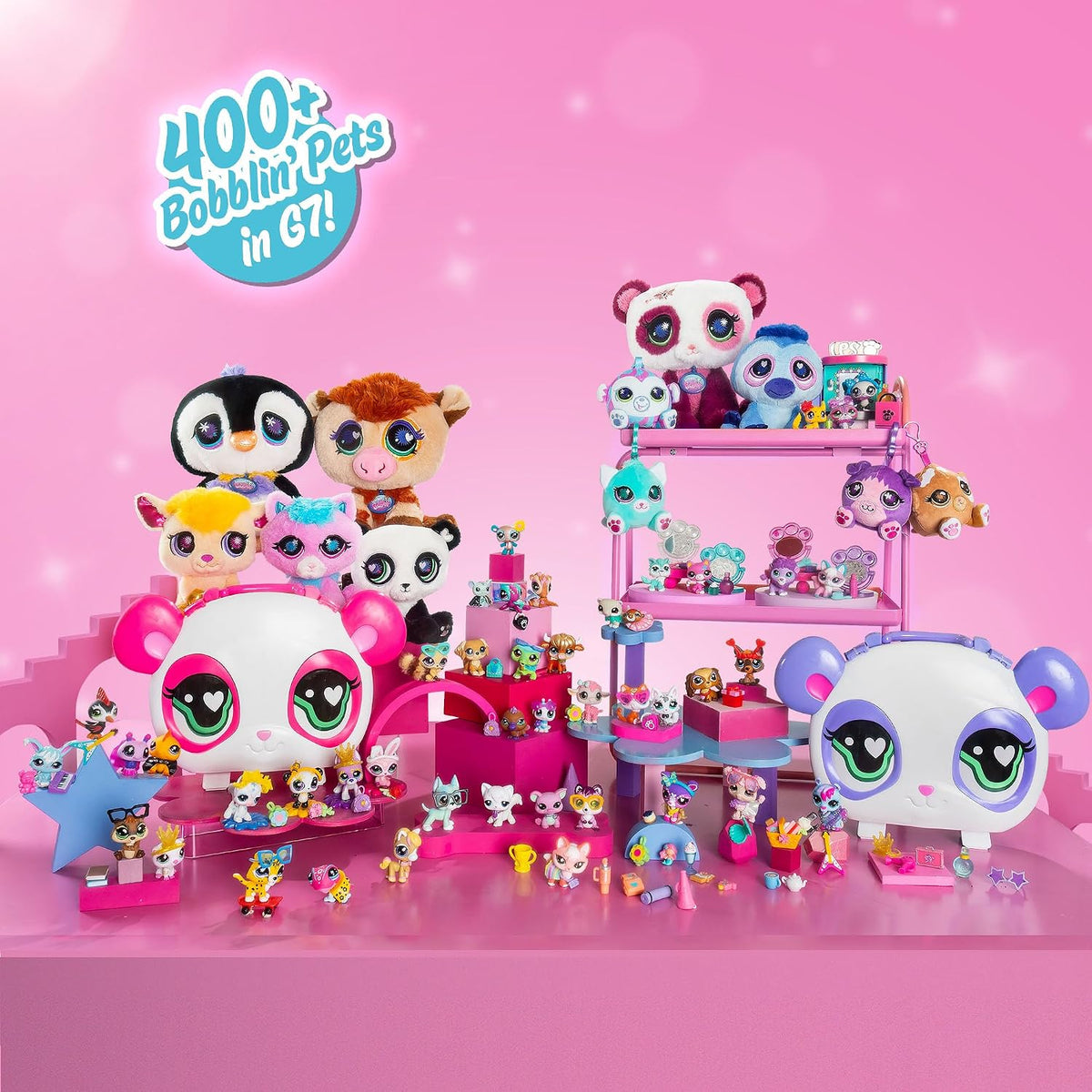 Littlest Pet Shop Pet Surprise 3-Pack Series 5 Bobble Head Toy Figure for Kids, Travel Size Collectible Playset for Backpack and Lunchbox