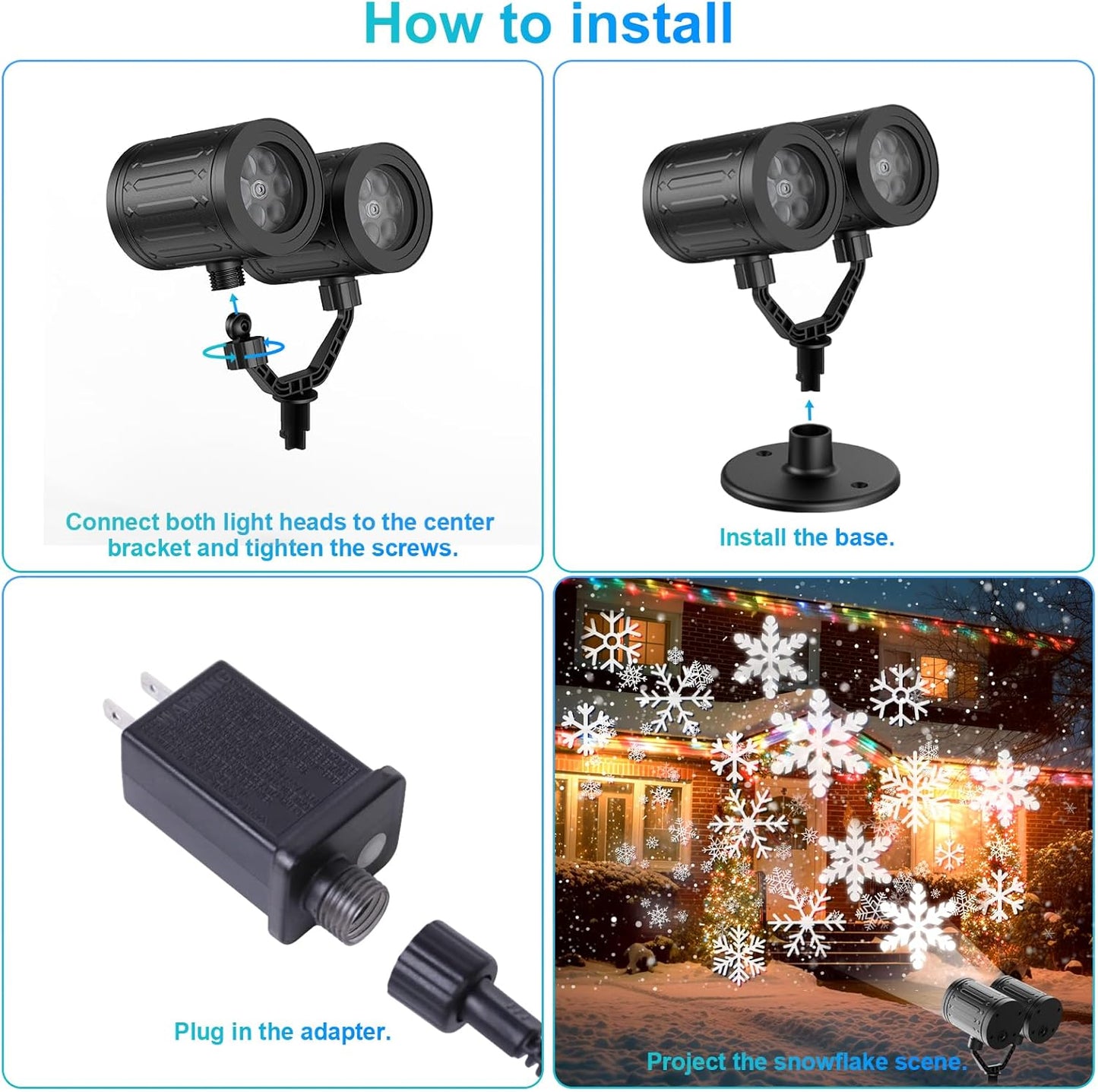 LuminaGlow Toddler-Safe Winter Light – Quiet LED Snowfall Effect for Bedtime, Story Corner, and Playroom Calm-Down Zone