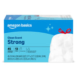Amazon Basics 13 Gallon Drawstring Trash Bags – Minimalist Kitchen Cleanup, Clean Scent 80 Count