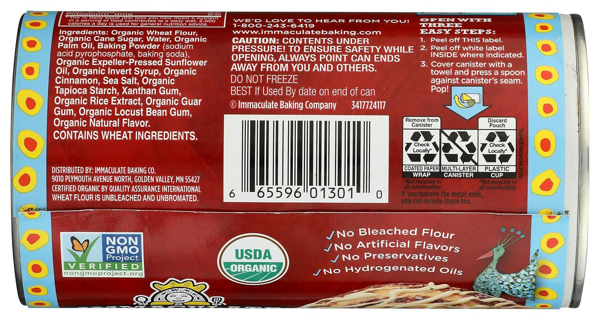 Immaculate Baking Company Organic Cinnamon Rolls for a Restful Morning, Gooey Family Breakfast with Included Icing