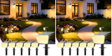Linkind Color Changing Solar Lights – Modern Backyard and Entryway Decor, Frosted Glare-Free Finish 4 Pack