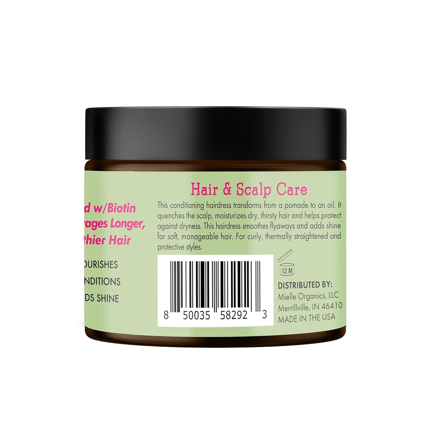 Mielle Organics Rosemary & Mint Hair Pomade – Streamlined Daily Pomade for the Clutter-Free Bathroom, Biotin and Rosemary Formula
