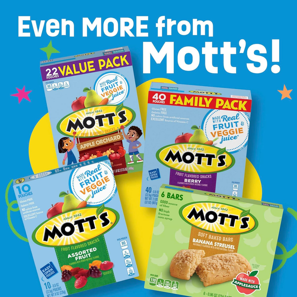 Mott's Halloween Chewy Fruit Snacks for Classroom Goody Bags – Fat Free Vitamin C Snack, Bilingual Pouches 40 Count