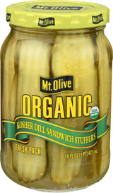 Mount Olive Organic Dill Sandwich Stuffers – Pantry-Stock Condiment for Efficient Weekly Lunch Planning, 16 oz