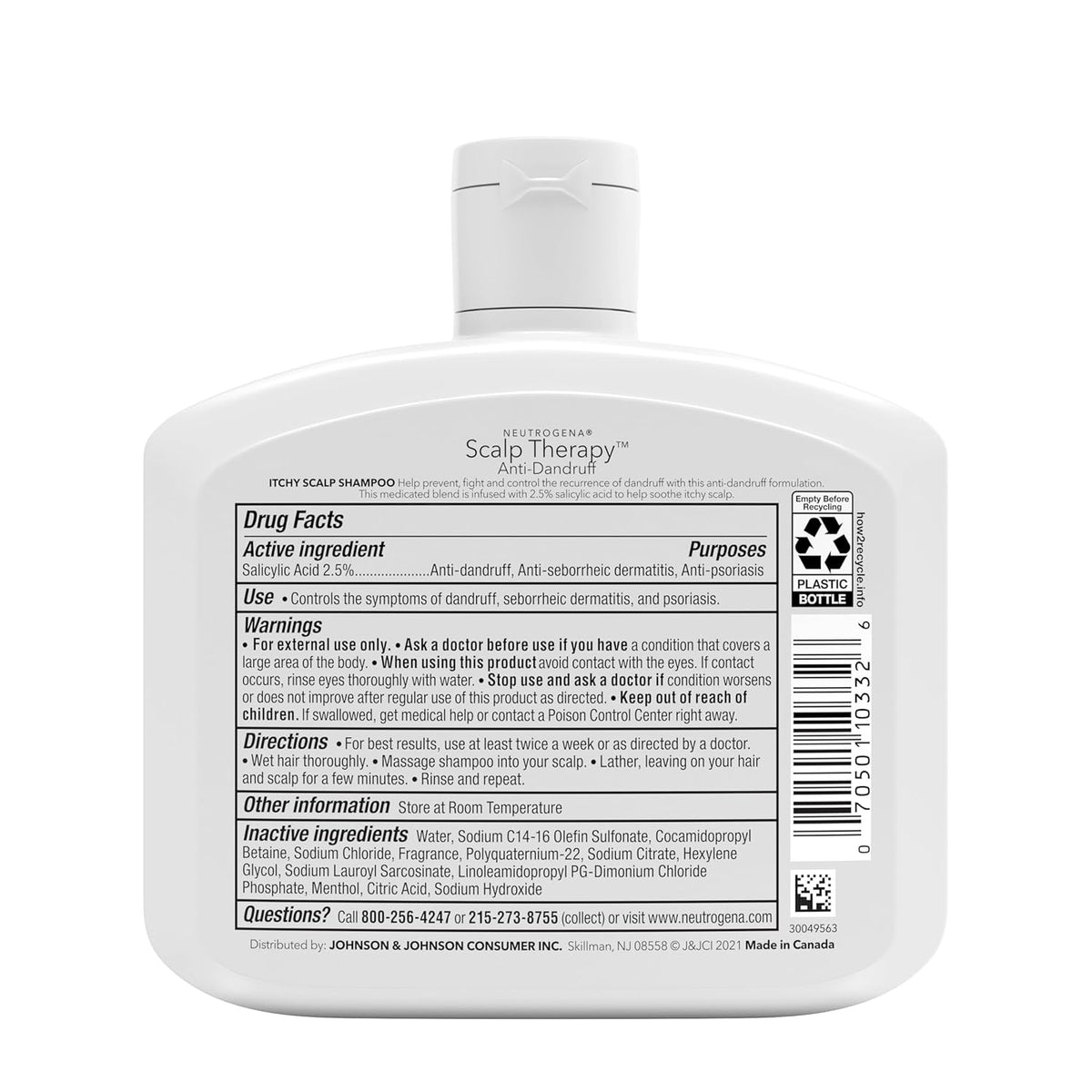 Neutrogena T/Sal 2.5% Salicylic Acid Shampoo – Long-Lasting Peppermint Fragrance for Sensory Self-Care Sessions