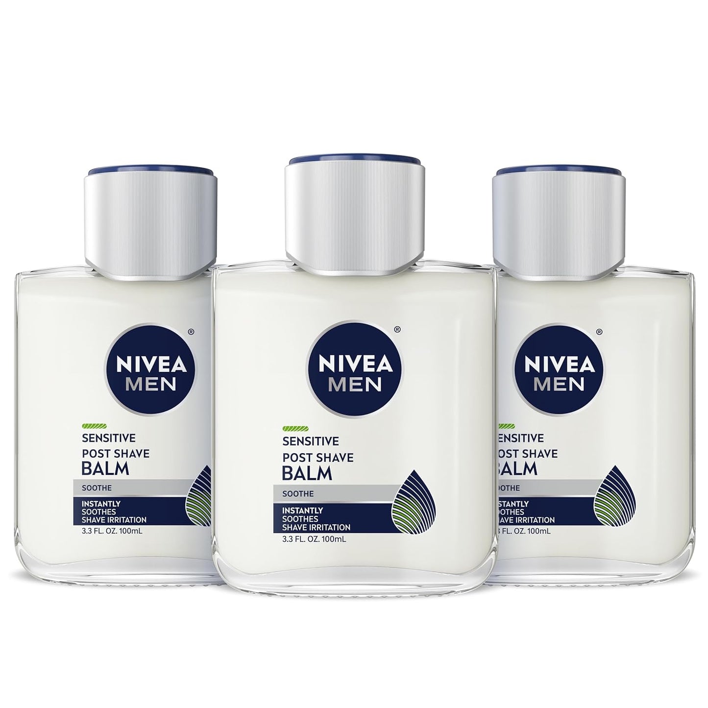NIVEA MEN Real Madrid Co-Branded Post Shave Balm – Restorative Aftershave Care with Vitamin E and Provitamin B5, 3 Pack