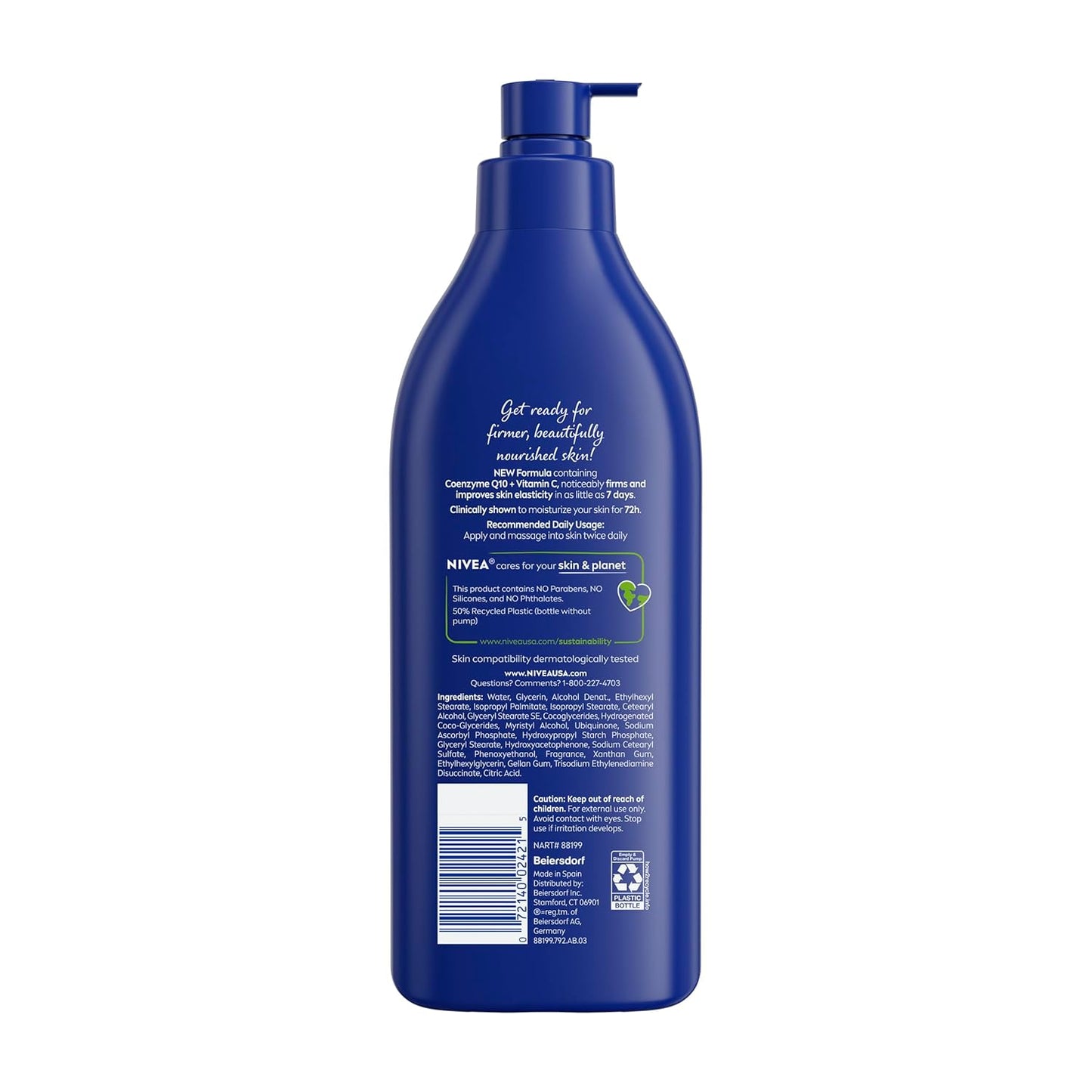 NIVEA Q10 Firming Lotion – Simple Anti-Aging Essential for the Minimalist Bathroom, 72-Hour Hydration, 16.9 Fl Oz