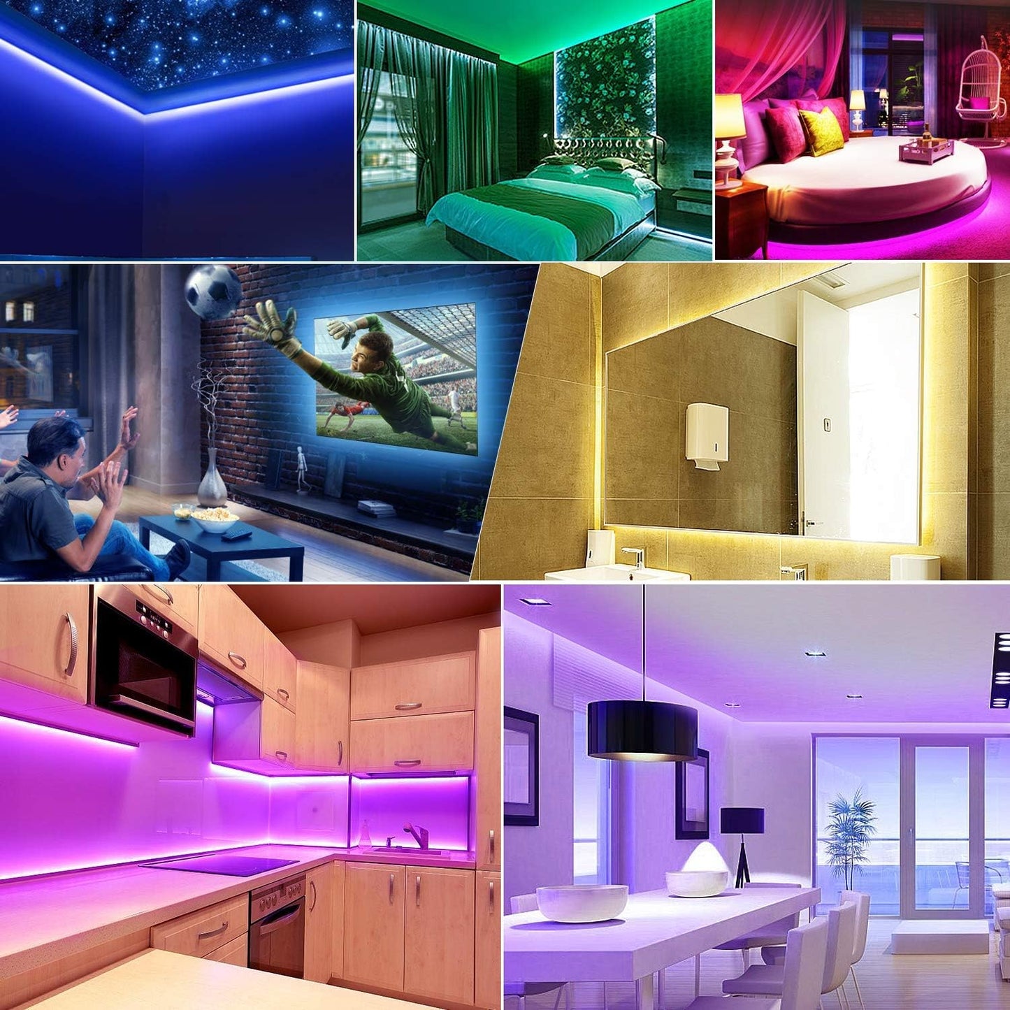 non-waterproof indoor-rated construction with 36 individual led nodes