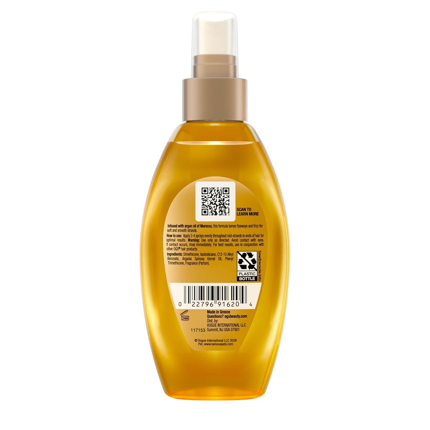 OGX Renewing Argan Oil of Morocco Weightless Healing Dry Oil Spray – Boutique-Style Shine Finish for Dull, Dry Strands, 4 Fl Oz
