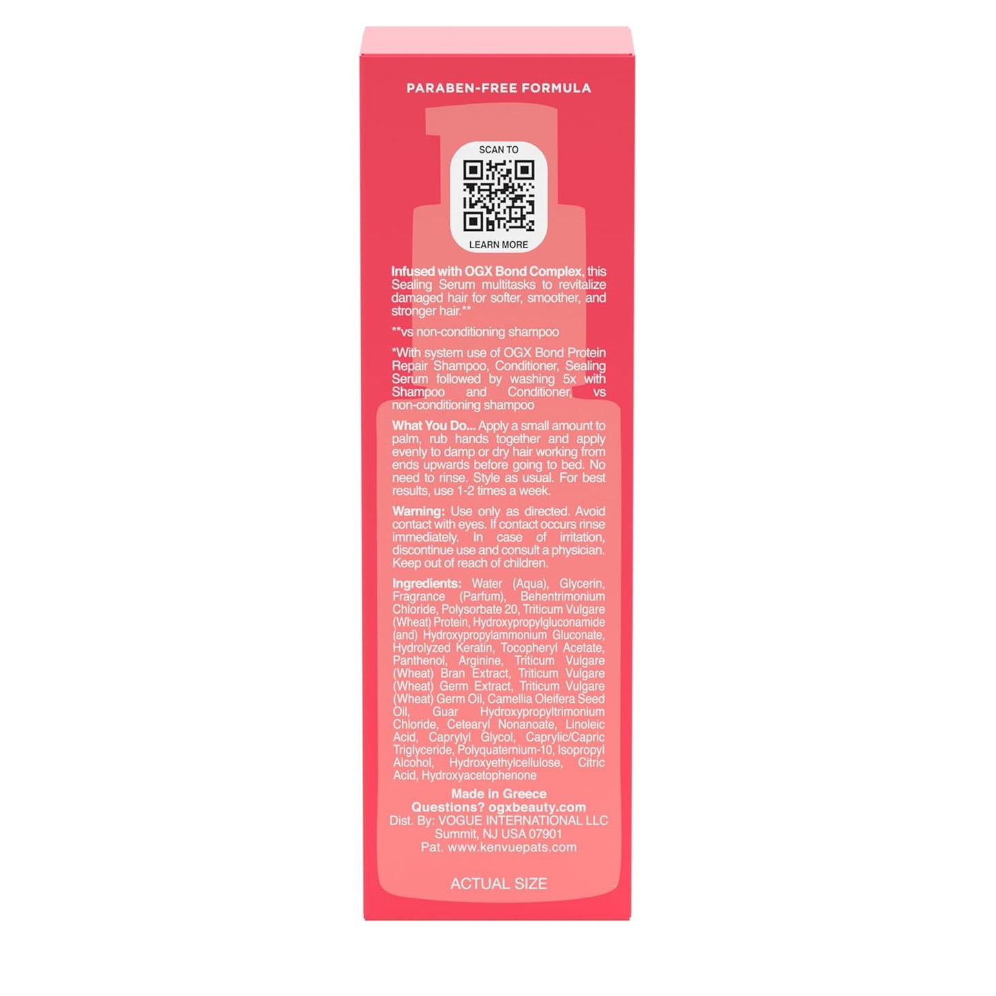 OGX Repair & Protect Sealing Serum – Valentine's Day Gift for Women with Damaged or Color-Treated Hair