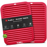 Walfos Silicone Trivet Mat – Worry Free Cooking Mat for Elderly Hands, Easy Grip Jar Opener Included
