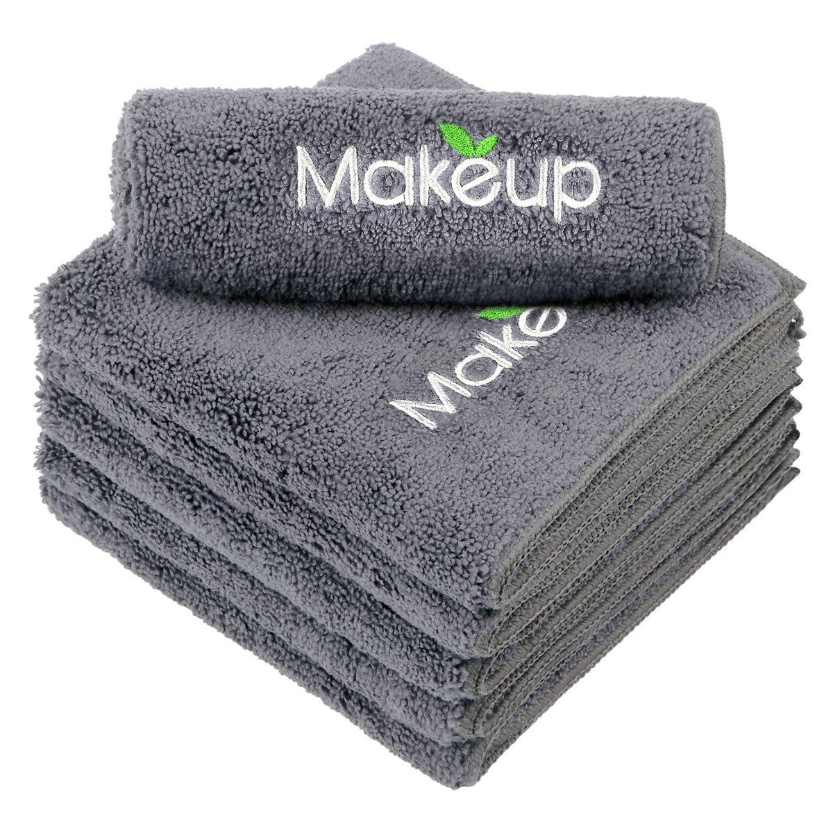 Orighty Makeup Remover Wash Cloths - Super Soft & Quick Dry Microfiber Face Towel, Absorbent Washcloths for Cleansing, Fingertip Face Towels for Makeup Removal, 13 x 13 inch, Pack of 1, 6 Count, Grey