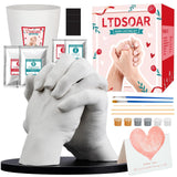 LTDSOAR Hand Casting Kit for Couples — Romantic Anniversary & Wedding Keepsake Gift with Wooden Base