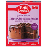Betty Crocker Super Moist Triple Chocolate Fudge Cake Mix for Playdate Treats, Chocolatey Cupcakes and Cakes 13.25 oz