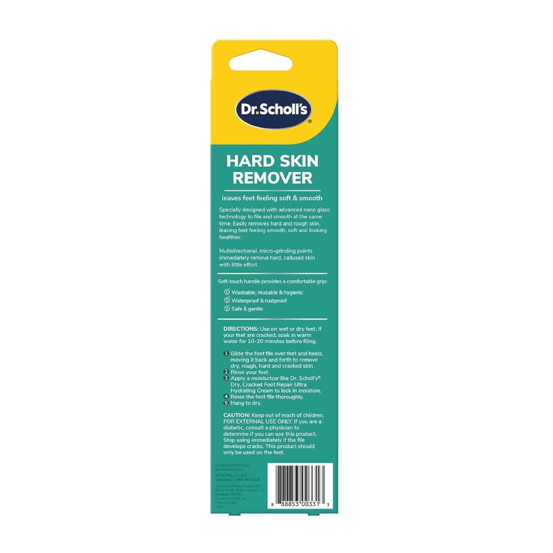 Dr. Scholl's Foot File – Stocking Stuffer Self-Care Gift for Her, Travel-Friendly Foot Smoother
