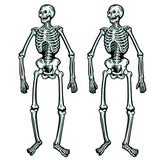 Beistle Jointed Skeletons – Neutral Monochrome Skeleton Cutout Pair for Minimalist Cubicle Wall and Bulletin Board Seasonal Decor