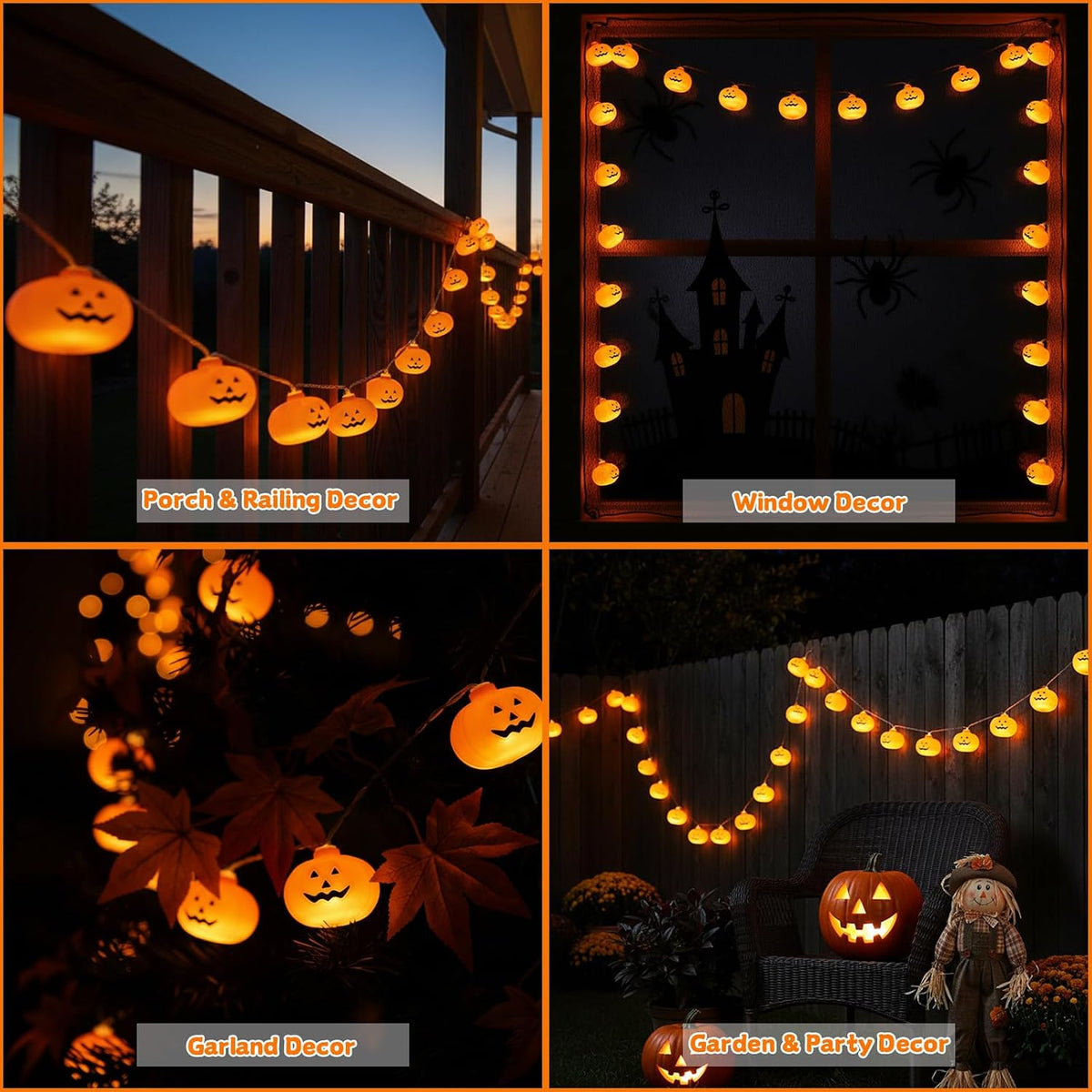 Runleo 3D Pumpkin Fairy Lights – Child-Safe Halloween Night Light for Trick-or-Treat Table and Kids Party Setup