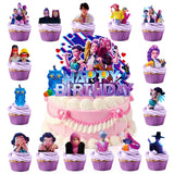 Stylish Anime Party Cake Decoration – 16pcs HD-Printed Cupcake Toppers for Cozy Home Movie Night Dessert Display