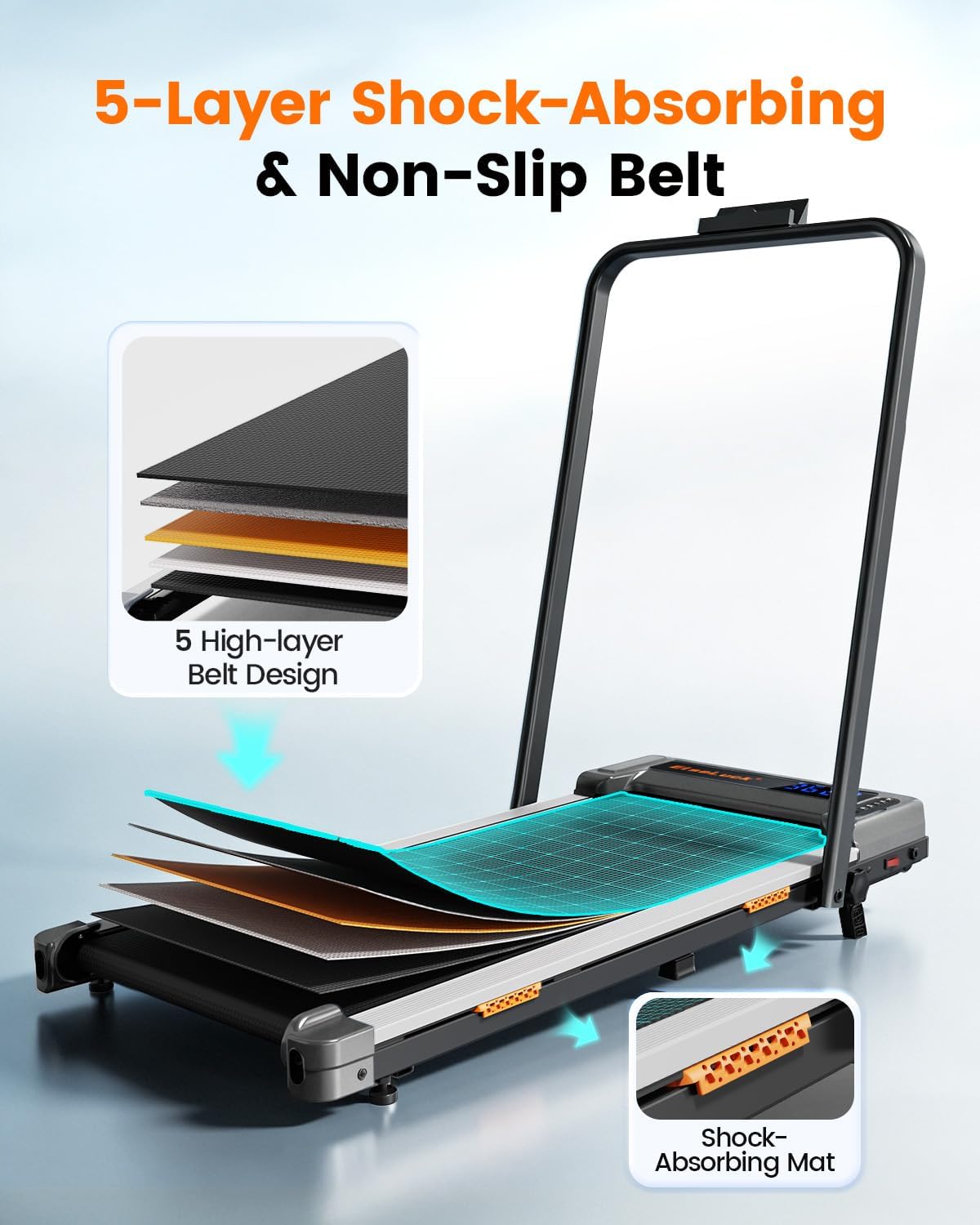 stability handle bars with 5-layer non-slip belt and shock absorption
