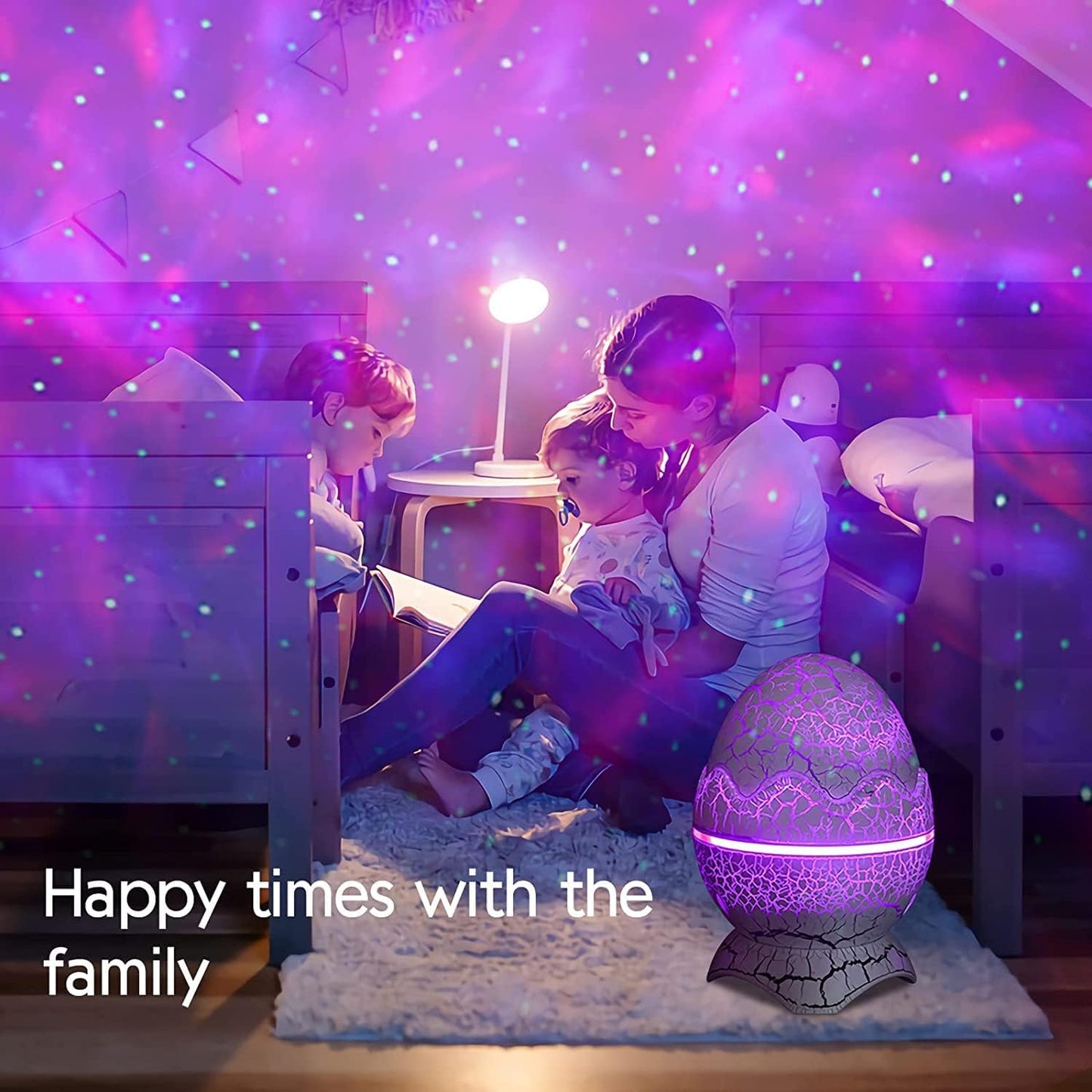 Starlux Dinosaur Egg Galaxy Projector – Unique Birthday Gift for Her, Bedroom Night Light with Bluetooth Speaker