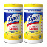 Lysol Disinfectant Wipes Multi-Surface Antibacterial Cleaning Wipes, Patio and Outdoor Dining Surface Disinfecting Lemon and Lime Blossom 80 Count (Pack of 2)