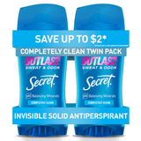 Secret Outlast Invisible Solid Antiperspirant for Women – Hike-Ready Toiletry Bag Pick, 72hr Humidity Defense