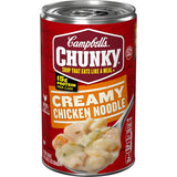 Campbell's Chunky Creamy Chicken Noodle Soup – Portable Pantry Staple for Job Site and Outdoor Work, 12 Pack