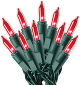 Holiday Pride Red Mini Christmas Lights - Cozy Living Room Tree Decor, 100 Count Indoor String Lights on Green Wire