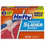 Hefty Slider Quart Freezer Bags – Parent-Approved Freezer Bags for Lunchbox Prep, After-School Snacks, and Playdate Treats