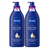 NIVEA Essentially Enriched Almond Oil Lotion 16.9 Fl Oz – Less-is-More Daily Moisturizer in a Recycled Plastic Pump Bottle