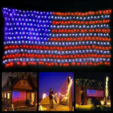 HYH American Flag Net Lights – 420 LED Wall Decor for Bedroom, Living Room, and Home Theater Patriotic Display