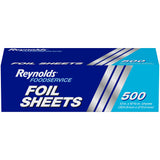 Reynolds Wrap Pre-Cut Sheets – Easy Outdoor Meal Packing for Park Lunches and BBQs, One-Handed Pop-Up, 500 Ct
