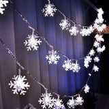 WesGen Snowflake String Lights Battery Operated – Safe Outlet-Free Bedroom Decor for Kids & Nursery, No Flame, 20ft