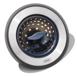 OXO Good Grips 2-in-1 Sink Strainer Stopper – No-Install Drain Cover for Safer Use Around Curious Kids and Pets