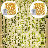 KASZOO Battery Powered Ivy Garland with 80 LEDs – Cordless Outdoor Ambiance for Deck and Gazebo