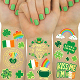 xo, Fetti St. Patrick's Day Tattoo Decor Pack - 50 Shamrock & Leprechaun Designs for Party Table Settings