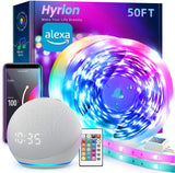 hyrion Smart Home LED Lights – Nightly Ritual Bedroom Lights with Voice Control and App Scheduling, 100ft Low Voltage Strip