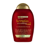 OGX Frizz-Free + Keratin Smoothing Conditioner – Golden Amber and Vanilla Aroma for Self-Care Sundays