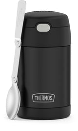THERMOS FUNTAINER Kids Food Flask – Insulated Lunch Jar for School Lunches and Daycare, Matte Black 16 oz