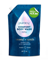 Puracy Plant-Based Body Wash – One-Bottle Family Shower Gel in Neutral Citrus Scent, Refill 48 Oz