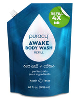 Puracy Plant-Based Body Wash – One-Bottle Family Shower Gel in Neutral Citrus Scent, Refill 48 Oz