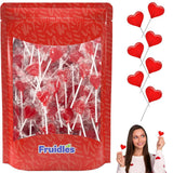 Fruidles Red Heart Suckers – Sanitary Sealed Lollipops for Worry-Free School Parties and Group Treats