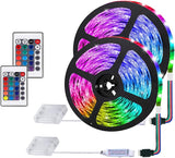 LuminGlow RGB LED Strip Lights 6.6FT – Apartment Ambient Lighting for Renters, No Outlet Needed, Peel and Stick