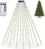 Dazzle Bright Christmas Tree Lights – All-Weather LED Waterfall Lights for Patio, Porch and Yard Decor