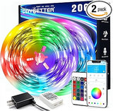 DAYBETTER 200ft LED Strip Lights 2 Rolls of 100ft – Bedroom & Living Room Ambient Decor with Music Sync and Color Changing App Control